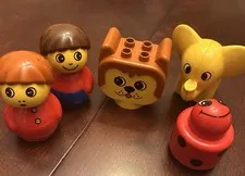 Lego Primo Duplo 5 Pc Lot Red Boy Blue Boy Elephant Ladybug Fox