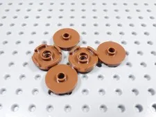 LEGO Lot of 5 Reddis Brown Round 2x2 Smooth Plates w/ Open Stud BP