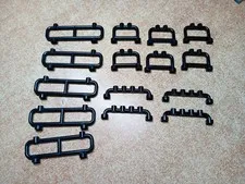 LEGO BULK LOT OF 15 BLACK FENCE BARS WITH STUDS 1X4X2 1X8X2 1X6