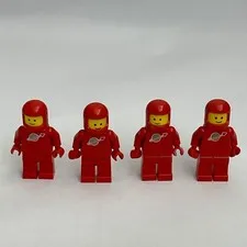 Vintage Lego Red Minifigs Figures Replacement Parts Pieces Lot of 4