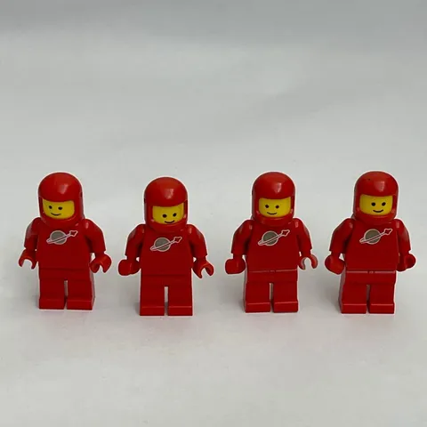 Vintage Lego Red Minifigs Figures Replacement Parts Pieces Lot of 4