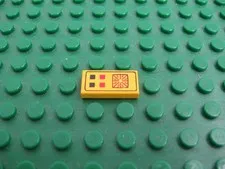 LEGO Yellow Tile 1 x 2 w/Red Black Buttons Computer Pttn 6894 6941 6987 #3069p25