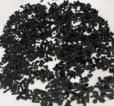 LEGO Black Bulk Pieces Lot - Huge Mix Bricks Plates Slopes Tiles Modified Parts 