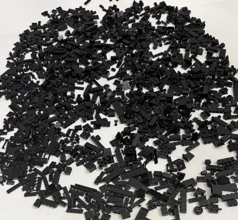 LEGO Black Bulk Pieces Lot - Huge Mix Bricks Plates Slopes Tiles Modified Parts 
