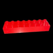 red Duplo 2X8 brick- combined shipping (RED24)