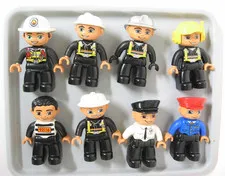 Lego Duplo Firemen, Police, Prisoner - 8 Pcs