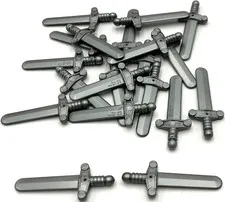 Lego 20 New Flat Silver Minifigure Weapon Swords Shortsword Elaborate Hilt Parts