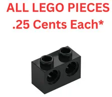 LEGO Brick 1x2 with 2 Holes 32000 Black - Genuine LEGO Parts Pieces Bulk
