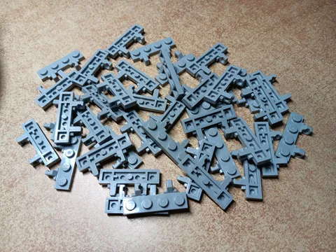 LEGO LOT OF 38 LIGHT BLUISH GRAY HINGE PLATE 1X4 LOCKING DUAL FINGERS  #44568