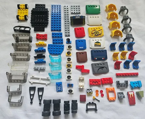 Lego Car Vehicle Truck Parts Lot~Windshields Seats Hoods Steering Wheels+