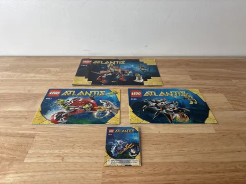 LEGO Atlantis Instruction Manuals Booklet Lot Only (7977, 8057, 8056, 8073)