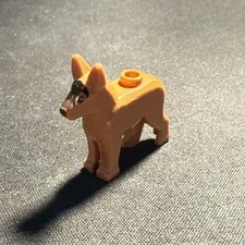 LEGO Minifigure Dog, Alsatian / German Shepherd w/ Black Eyes, Nose 92586pb01