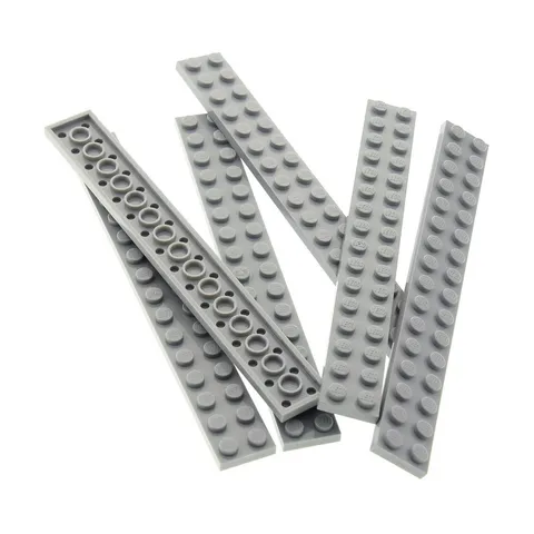 6X Lego Building Brick Plate 2X16 New Light Gray Strip Star Wars 4211486 4282