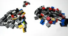 LEGO-100+ HINGE PLATE ASSEMBLIES 3937.  (57 2X2 TOP PLATE)  (47  1X2 TOP PLATE).