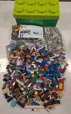3.75 Lbs + LEGO Storage Brick 8 Stud Large GREEN Container Plastic Bin (B1-Q)