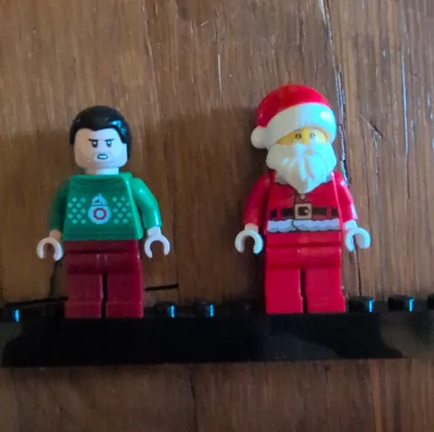 Lego Star Wars Mini Figure Poe Dameron Christmas Sweater And Lego Santa Claus
