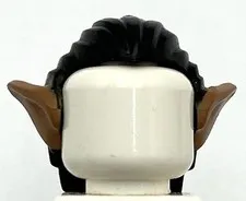 Lego New Elf Orc Minifigure Black Hair with pointed Elf Ears Piece