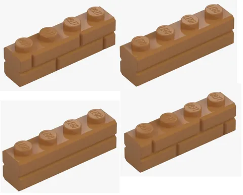 LEGO ® 4x brick 1x4 medium nougat 15533 6055309 brick modified New