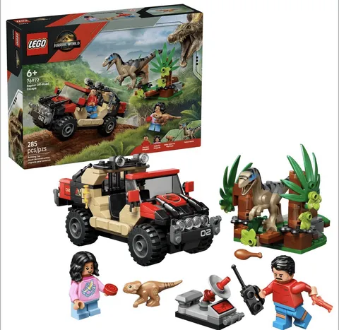 LEGO Jurassic World Rebirth 76972 Raptor Off-Road Escape Complete Set 285 pcs