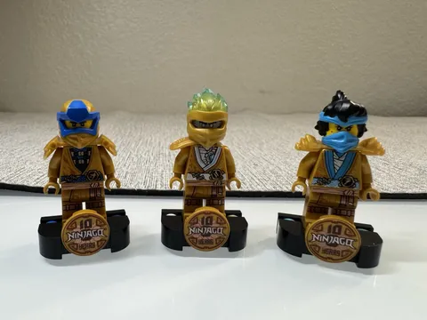 LEGO NINJAGO 10th Anniversary Minifigures Jay, Zane, and Nya (Lot of 3)