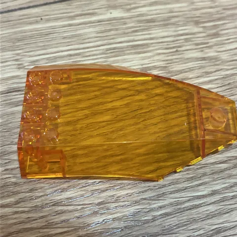 (1) 6x10x2 Translucent / Clear Orange Glass Canopy ~ New Lego Parts ~