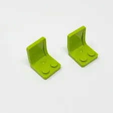 4079b LEGO Parts Minifig Utensil Seat 2x2 w/ Center Sprue Mark LIME (2)