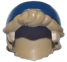 New LEGO Minifigure Hair Dark Blue Beanie with Dark Tan Short Tousled Hair hat