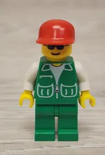 Lego pck017 Jacket Green 2 Large Pockets Legs Red Cap Sunglasses Minifigure