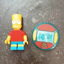 LEGO The Simpsons Bart Simpson Plastic Minifigure w/ Round Printed Tile