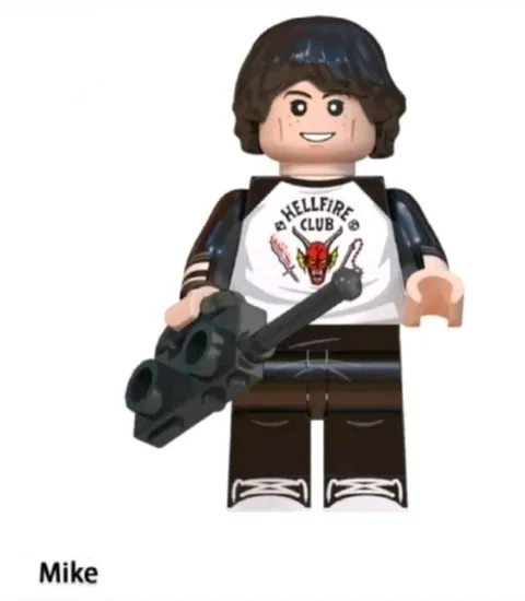 New Lego Stranger things Mike  CustomPrinted Minifigure With Black stand 