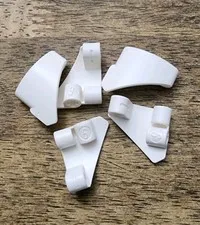 LEGO White Technic, Panel Curved # 9 3 x 3 Tapered Left. QTY 5. Part No. 2395.