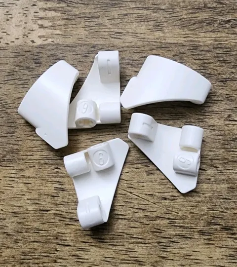 LEGO White Technic, Panel Curved # 9 3 x 3 Tapered Left. QTY 5. Part No. 2395.
