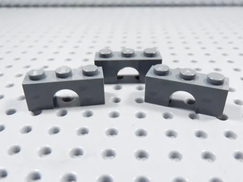 LEGO Lot of 3 Dark Bluish Gray 1x3 Arch Bricks BE