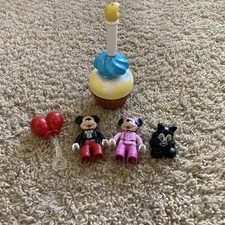 LEGO Duplo Mickey Minnie Mouse Pet Cat Figaro Disney Figures Balloon Cupcake Lot