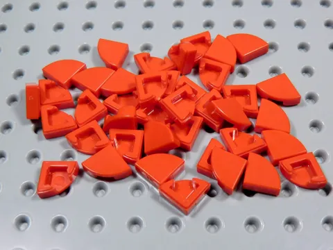 LEGO Lot of 40 Red 1x1 Round Corner Smooth Tiles Plates BT