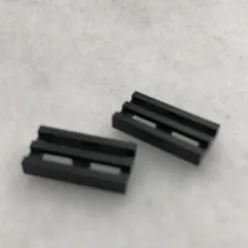 LEGO 2412b Black Tile, Modified 1 x 2 Grille with Bottom Groove / Lip (x2)