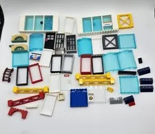 Lego Mixed Lot White Door Window Frames  Translucent Blue Glass Door And More 