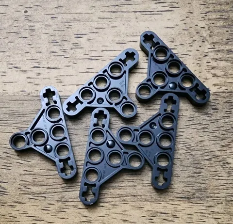 LEGO Black Technic, Liftarm, Triangle Thin 3 x 5, Short Supports. QTY 5. 99773