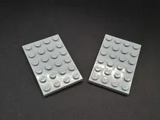 LEGO - 2x - Plate - Plate - 4x6 - Light Grey - Light Grey - 3032