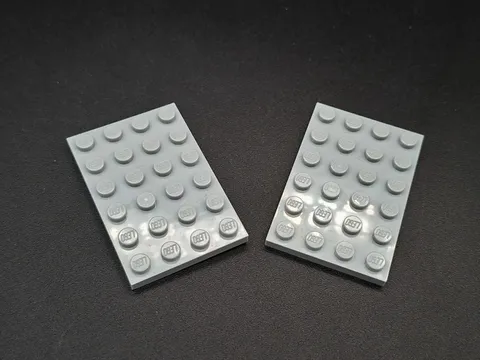 LEGO - 2x - Plate - Plate - 4x6 - Light Grey - Light Grey - 3032