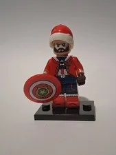 Captain America Lego Minifigure Chritmas,Santa With Stand Custom Holiday Serie 1