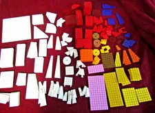 LEGO White Yellow Red Pink Purple Orange Baseplate Base Plate Lot MOC 50+ Pieces