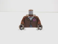 LEGO Reddish Brown Printed Torso Minifig Flower Dark Brown Hands S4