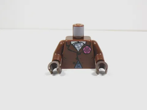 LEGO Reddish Brown Printed Torso Minifig Flower Dark Brown Hands S4