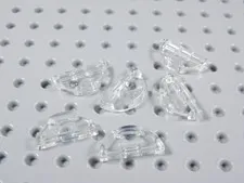 LEGO Lot of 6 Trans Clear 1x2 Smooth Half Round Tiles Plates BA