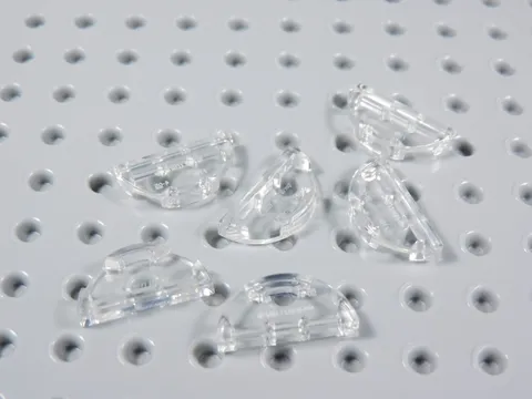 LEGO Lot of 6 Trans Clear 1x2 Smooth Half Round Tiles Plates BA