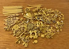 LEGO LOT OF GOLD ACCESSORIES AND PARTS - 4.8 ozs.