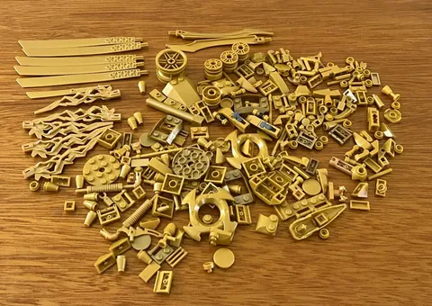 LEGO LOT OF GOLD ACCESSORIES AND PARTS - 4.8 ozs.