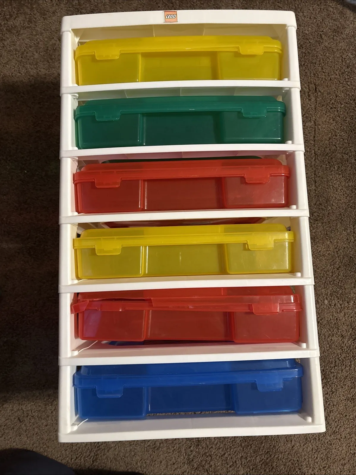 LEGO IRIS 6 Bin Building Block Storage Tower Containers
