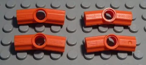 LEGO Technic Connector 2x Cross Hole 1x Plug Pin Hole Dark Orange 4 Pieces